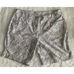 Page& Tuttle Women’s Bermuda/Golf Shorts White With Mixed Colors, Size 16.